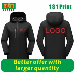 Autumn And Winter Customized Logo Men's Women's Thickened Jacket DIY Printed Zipper Coat Windproof And Waterproof Outdoor Jacket