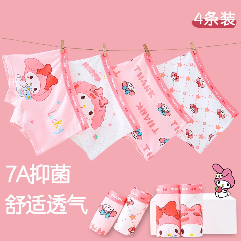 

Sanrio Melody Kid Underwear Cartoon Kuromi Boys And Girls Princess Kawaii Children's Underwear Sweet Cute Babys Briefs