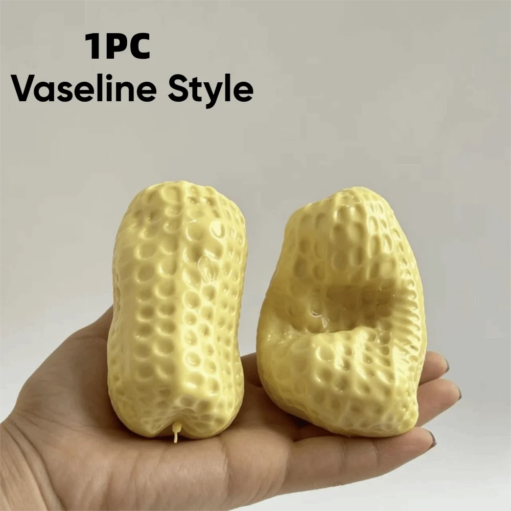TPR Peanut Squeeze Toy Squeaky Peanut Shaped Sensory Fidget Toy Slow Rebound Building Block Style Fidget Pinch Play Sensory Play
