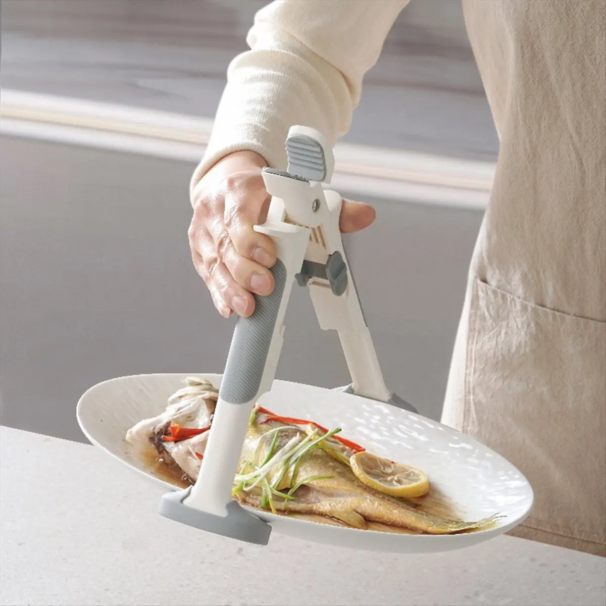 

ABZT 2 in 1 Anti-Scald Gripper Clip Hot Dish Non- Bowl Clip Retriever Tongs Handle Bowl Dishes Kitchen Tool C