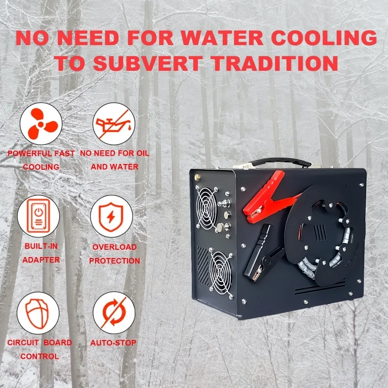 مضخة هواء مثبتة على السيارة ذات ضغط عالي، مضخة زيت ضاغط الهواء، ضغط عالي بدون ماء، مناسبة لزجاجات الغوص #3