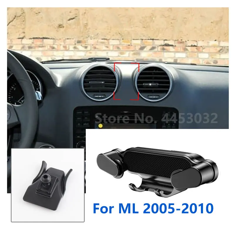 Specjalny uchwyt samochodowy na telefon Mercedes Benz W164 ML 350 500 Grawitacyjny stojak na telefon komórkowy GPS Wspornik wentylacyjny Akcesoria 2005-2010