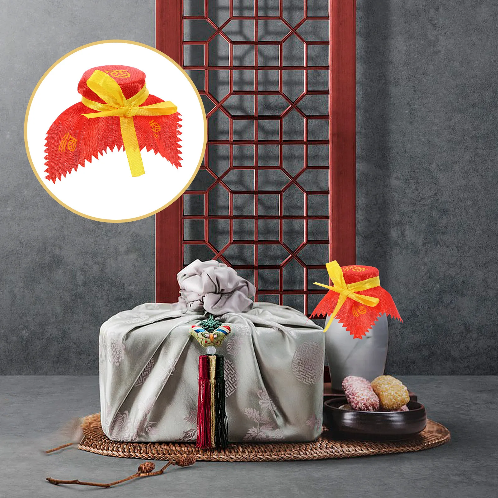 

10Pcs Wine Jar Cloth Lids Vintage Decorative Fabric Covers for Alcohol Container Wine Bottle Lid Fabric Jar Covers