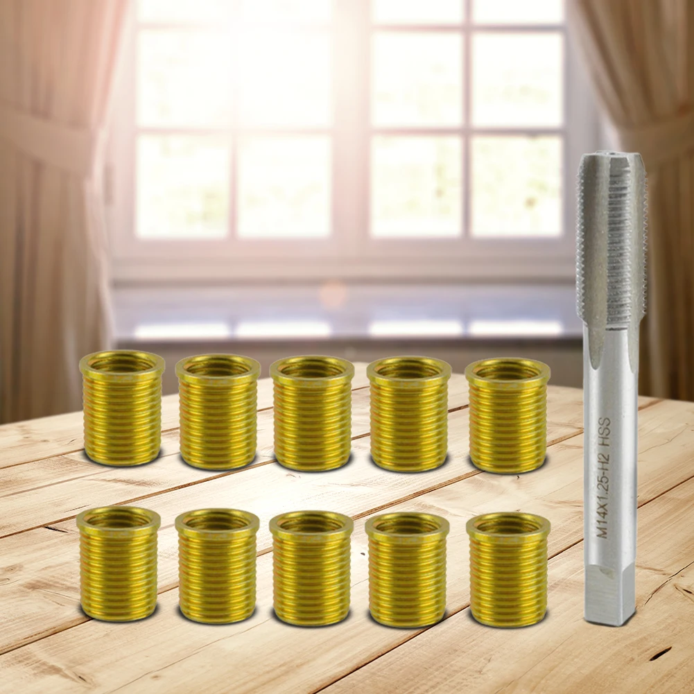 Spark Plug Thread Repair Kit M12x1.25 Inserts & M14x1.25 Tap Kit Spark Plug Thread Repair Tools for Automotive Engine Repair