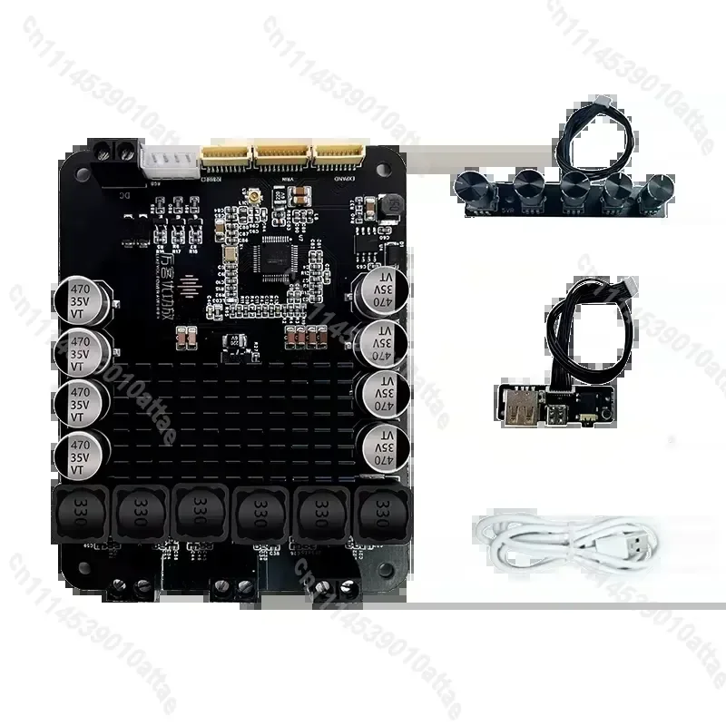 Compatible With DSP 2.1 Bluetooth 5.0 Stereo Power Amplifier Module 50Wx2+100W Subwoofer Audio Board Heavy Bass 5 Knobs 200W