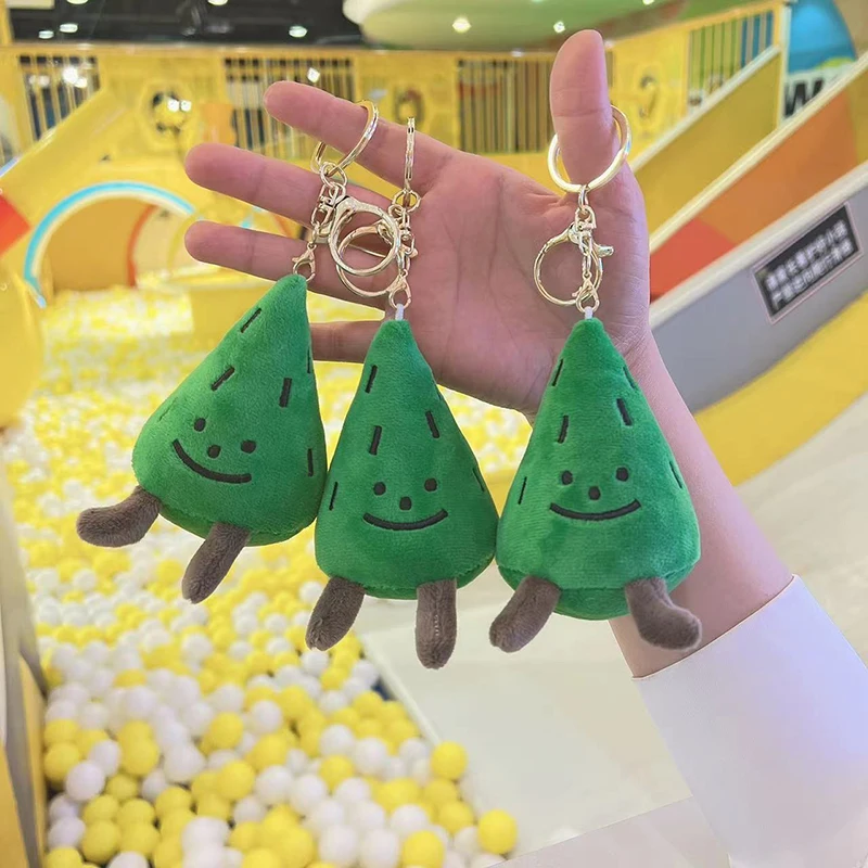 

12cm Cartoon Christmas Tree Pendant Plush Toys Cute Simulation Dolls Stuffed Soft Home Car Decor Gift For Children