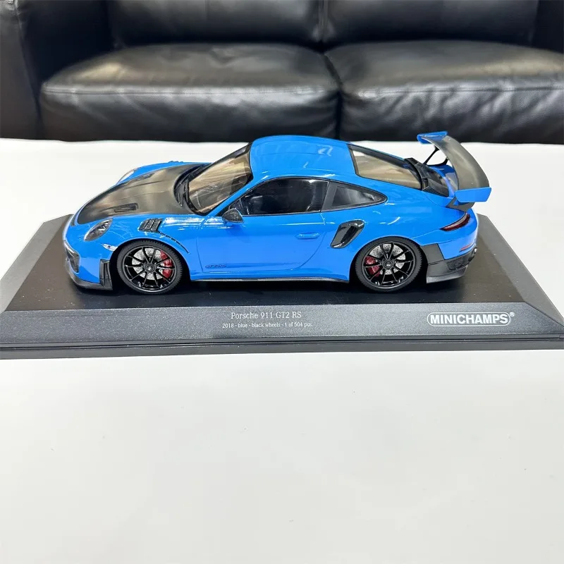 Minichamps Diecast Porsche-Legierungsmodellautos im Maßstab 1:18, Porsche 911GT2RS 2018 991.2, Spielfahrzeuge, Spielzeug für Jungen, Geschenk, Originalverpackung
