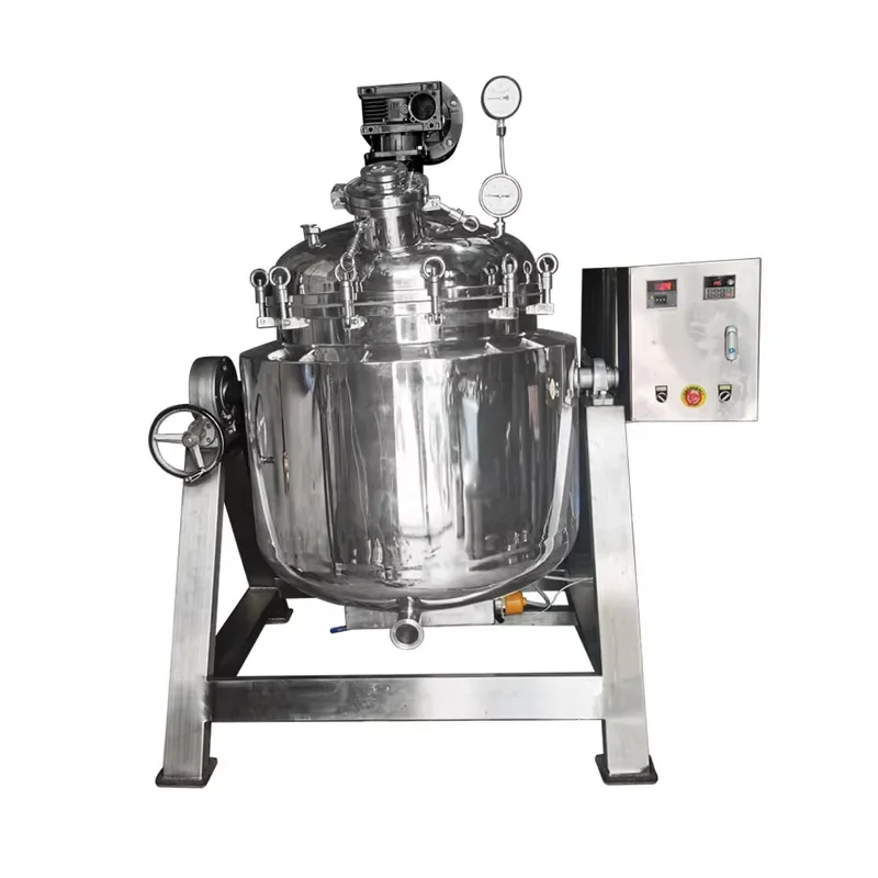 Food Safety Stainless Steel Electric Kettle Sanitary Stirrer Pump Control Box 50-1000l Capacity PLC Control Restaurant Retail