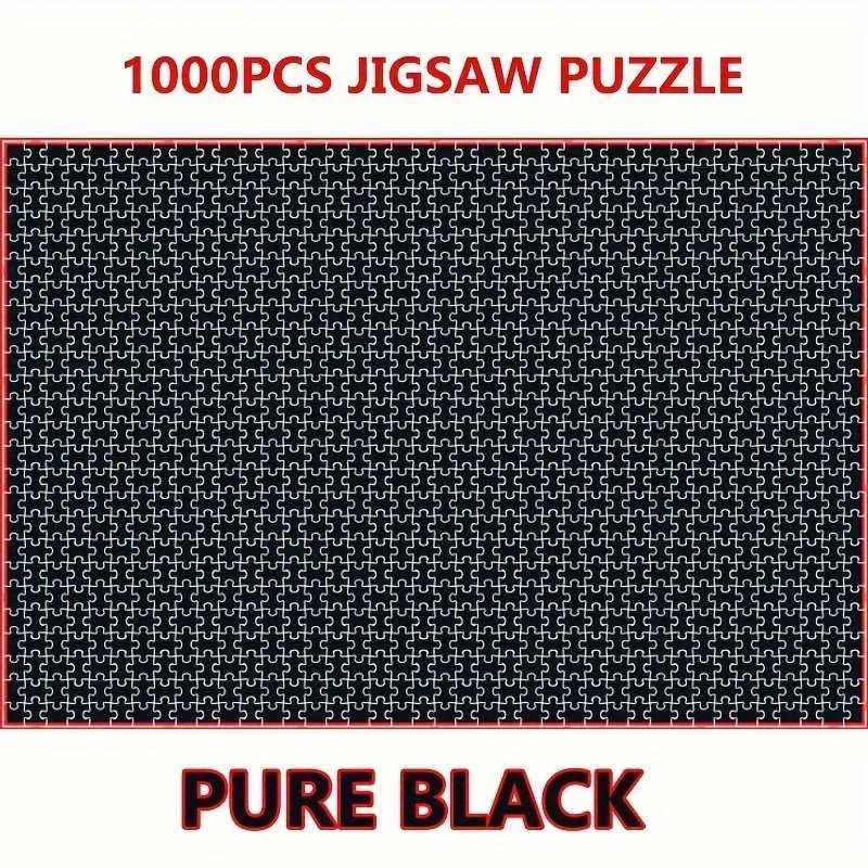 High Difficulty Micro Piece Pure Black Paper Jigsaw Puzzle 1000pcs  Pure Black Puzzle Packaging Holiday Gift