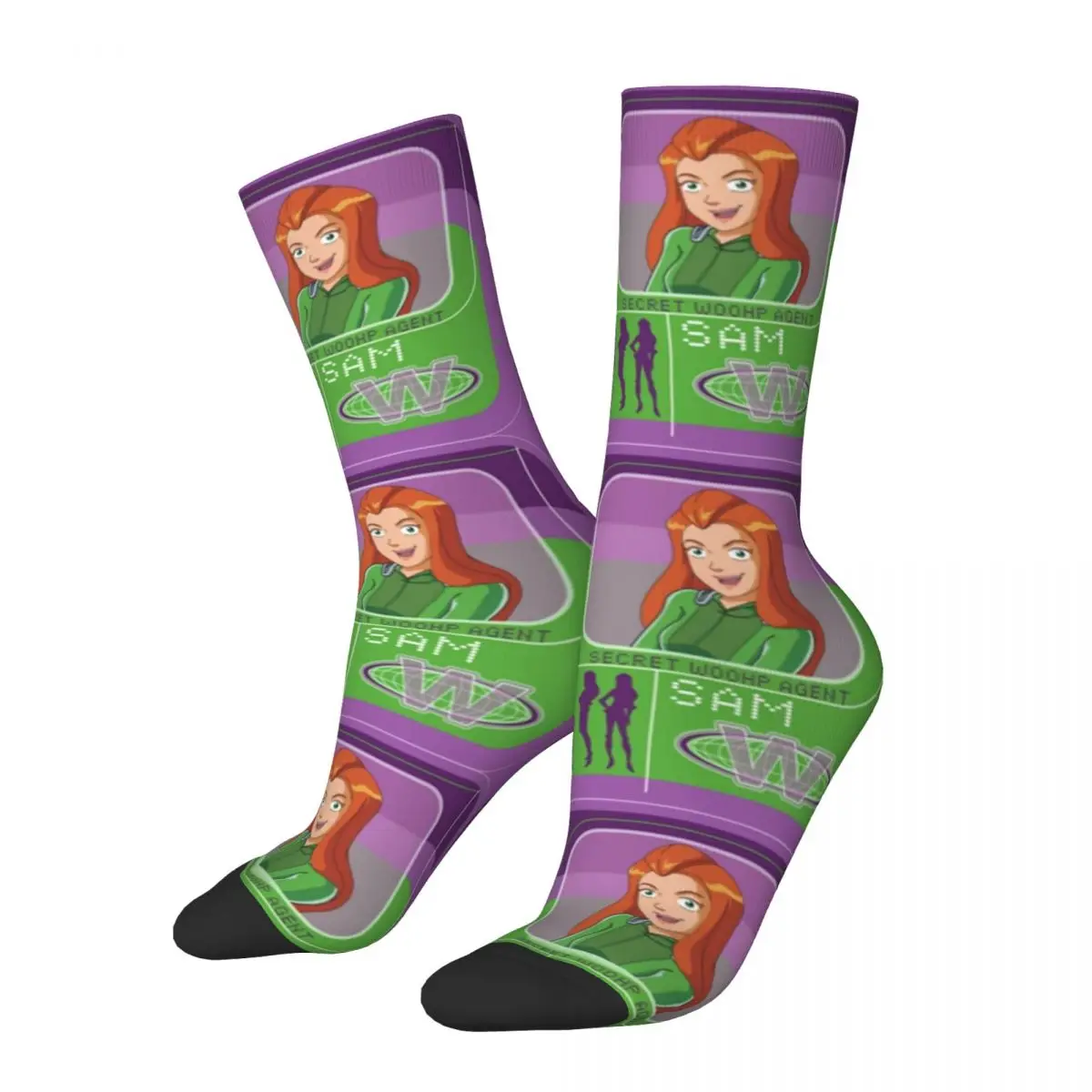 Totally Spies Sam Badge Merch Socks Cozy Vintage Sport Crew Socks Cute for Womens Best Gift Idea