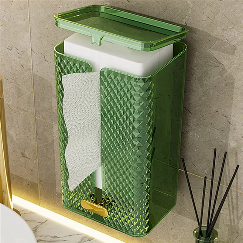 

A20F-3Pcs Convenient Bathroom Decor Adhesive Paper Towel Tissue Box Wall Mounted Tissue Box