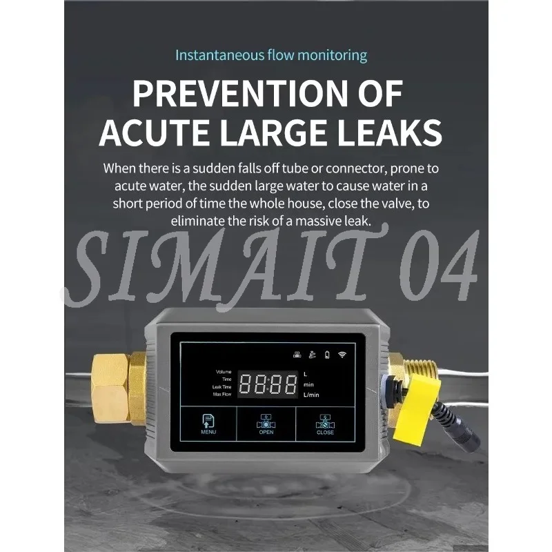 IMRITA Smart Water Monitor Wifi APP Control Water Leak Detection Sensor Water Leak Detector Fuga De Agua With Shut Off Valve