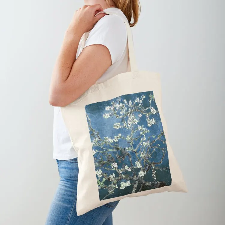 

Сумка-шоппер Van Gogh Almond Blossoms Deep Ocean Blue, женская сумка, отличная сумка, настраиваемая сумка-шоппер для женщин, для покупок.