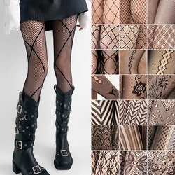 Vrouw Gothic Punk Zoete Cartoon Visnet Kousen Slang Schedel Lange Sokken Mesh Panty Slipje Lolita Plus Size Panty Leggings