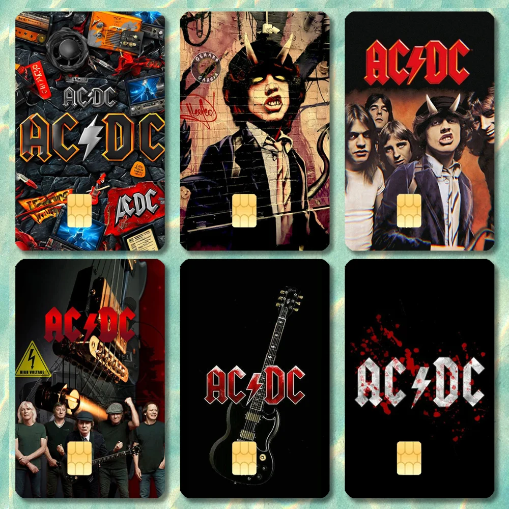 Rock Band A-C D-C Stickers Cartoon Credit Card Visa Debit Bank Charge Card Bus Metro Waterproof Sticker Decal Decoration