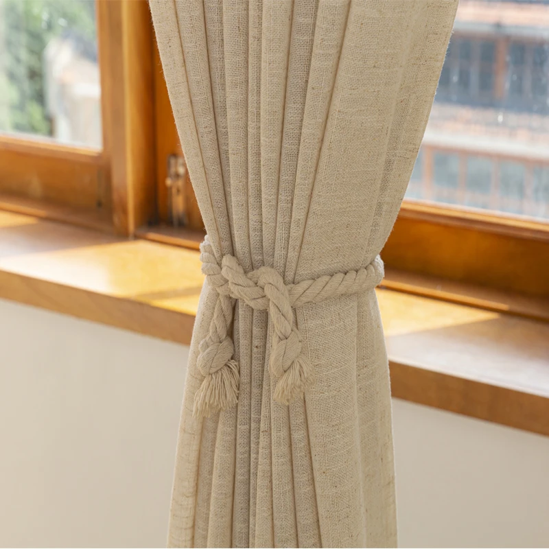 

Custom Size Linen Gauze Curtains Are Translucent and Opaque Curtains for Living Dining Room Bedroom Modern Simple White Tulle