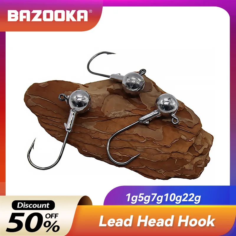 Bazooka Fishing Lure Jig Lead Head Hook 1g/2g/3g/5g/7g/8g/10g/12g/14g/16g/18g/20g/22g/25g/28g Sinker Bass Fast crank hard bai