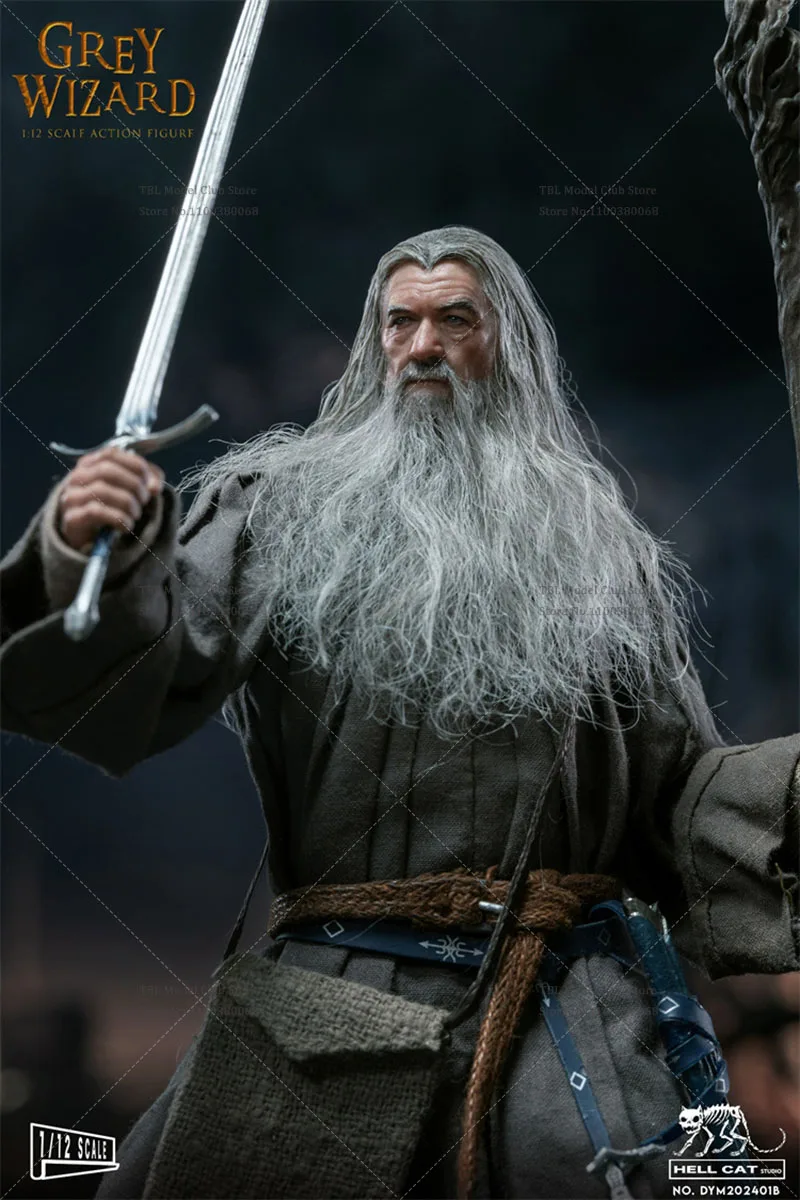 In Stock DYM202401 1/12 Scale Collectible Grey Robe Wizard 6-inch Male Soldier Action Figure Model Toy for Hobby Gifts