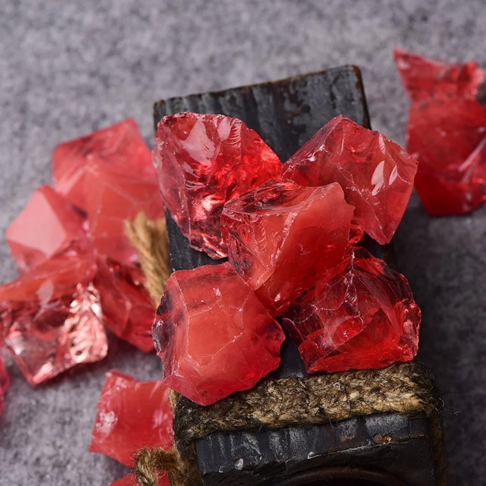 حجر عطر منتشر البطيخ الأحمر الصهر الكريستال الكوارتز ، الحصى الخام الخام ، الحلي اليدوية ، ديكور الحديقة #3