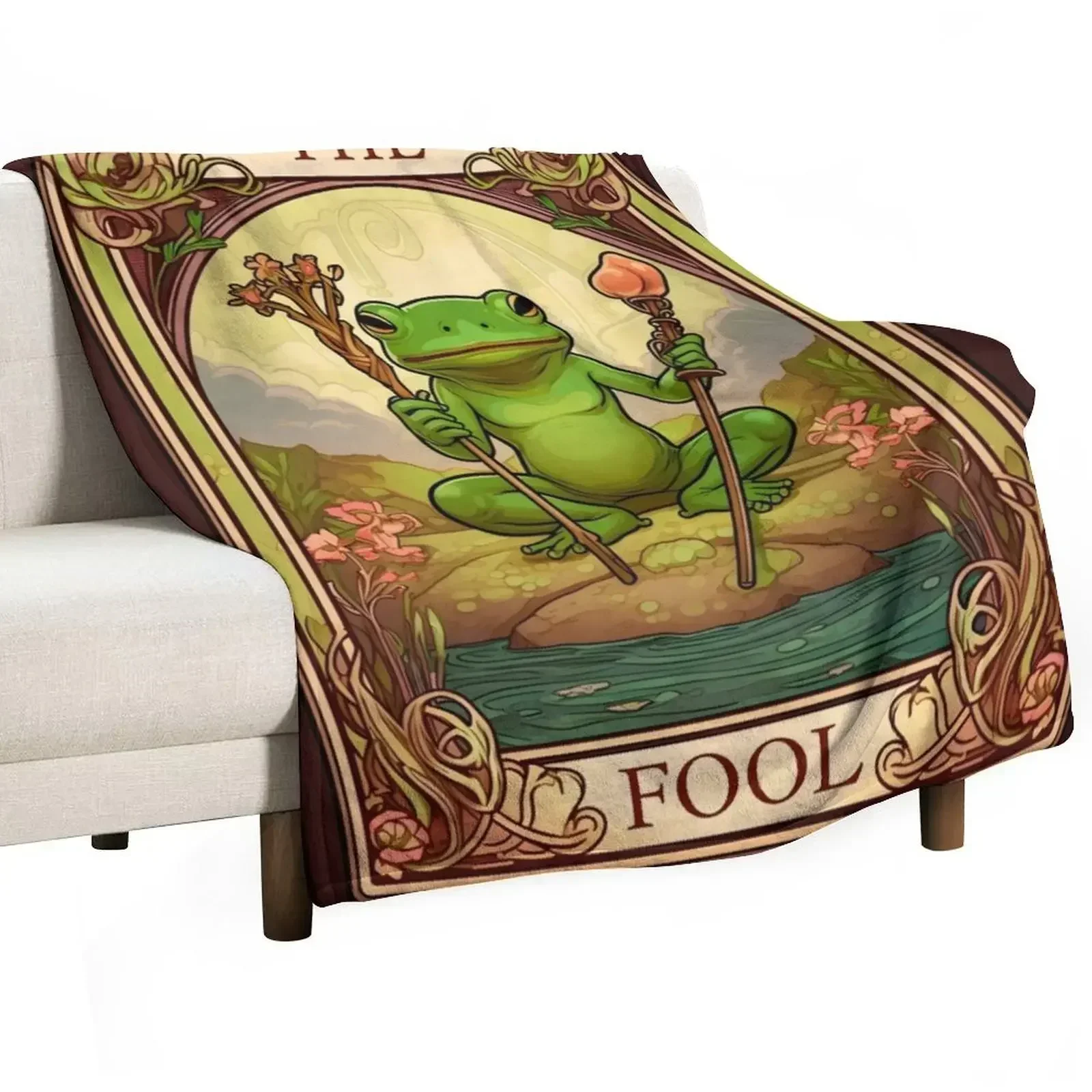 Froggy Tarot: The Playful Path of The Fool Throw Blanket Soft Plush Plaid Picnic for winter Nap Decorative Throw Blankets