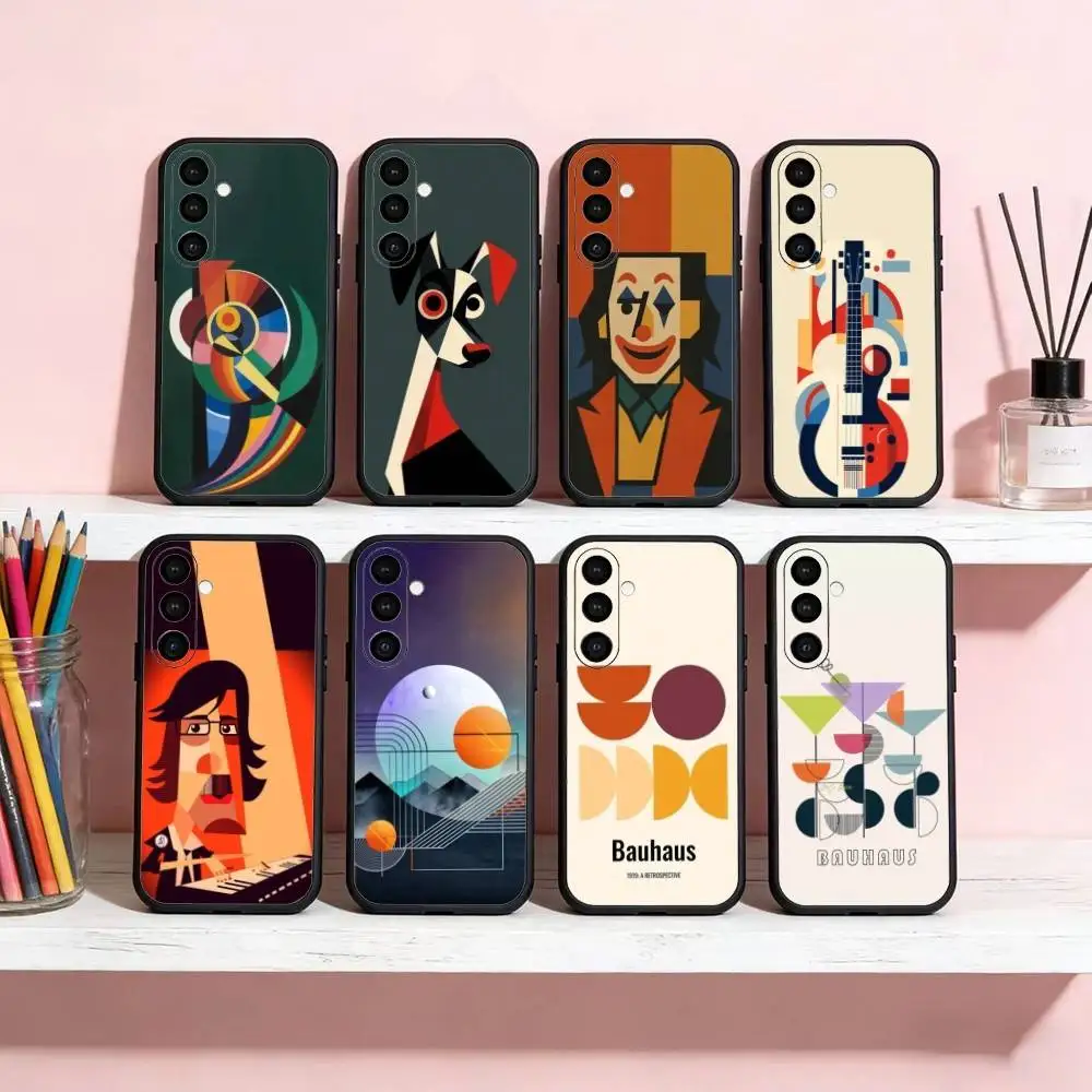 

Art Geometric Bauhaus Phone Case For Samsung Galaxy A91,80,73,72 ,71,53,52,32 ,31,22,21s,20,Soft Black Case