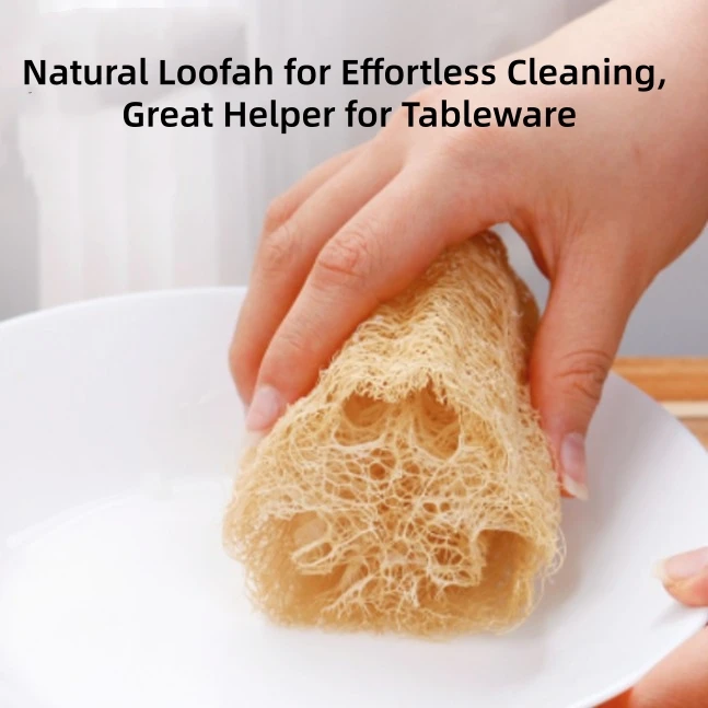 Natural Loofah Sponge Dish Washing Sponge Loofah Dishcloth For Dishes Pots Kitchen Scrubber Multi-purpose Kitchen Cleaning Tool