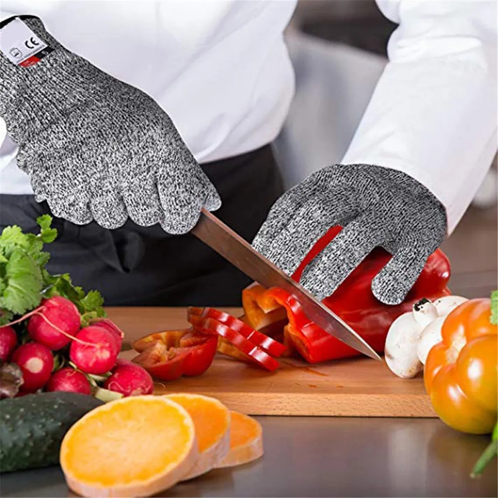 Guantes de seguridad a prueba de Cortes, manoplas de Metal, alambre resistente a puñaladas, corte de carnicero, cocina, pescado, jardinería, Nivel 5