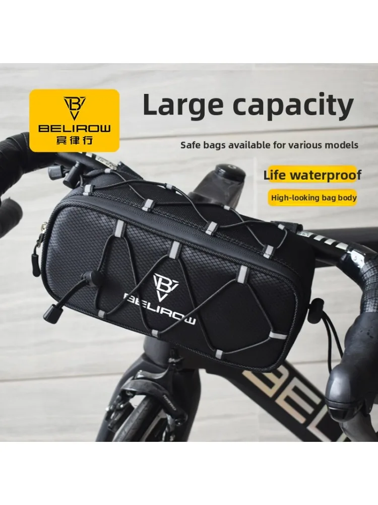 AliExpress NONE Reflective Handlebar Bags head package 2.1L-4.3L Bikepacking Bag Front 2 Dry Packs for MTB Road Bicycle Bikepacking Accessories