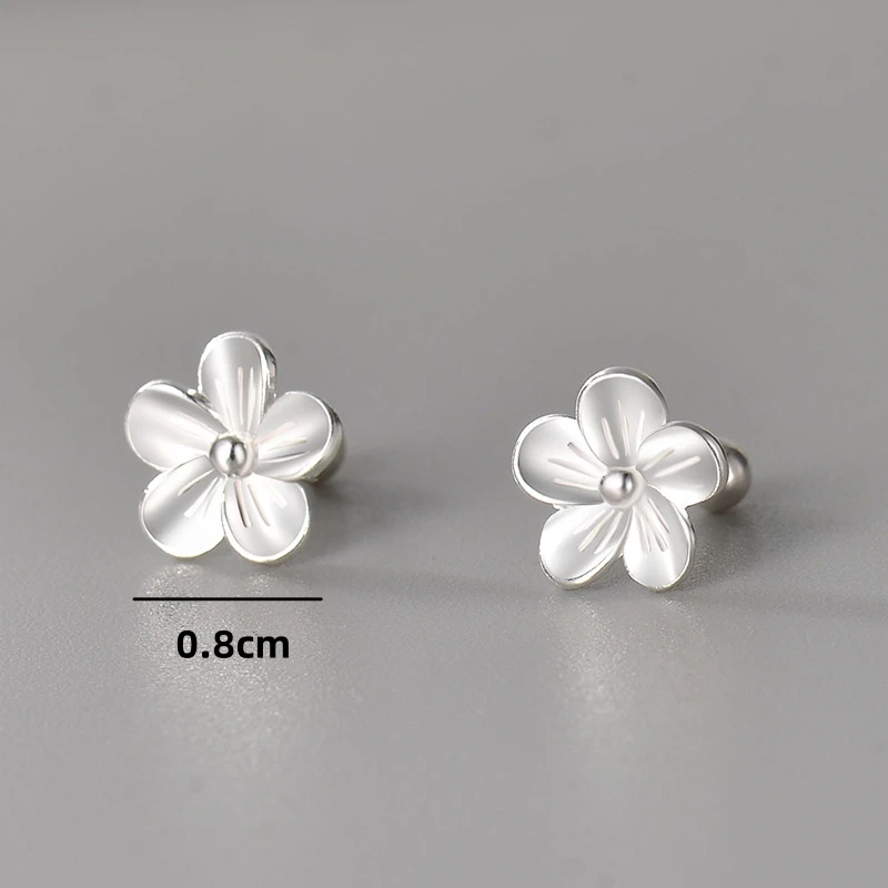 New Cute Vintage Flower Exquisite Stud Earrings Classic Silver Color Charm Female Jewelry For Women Fashion Earring Gift