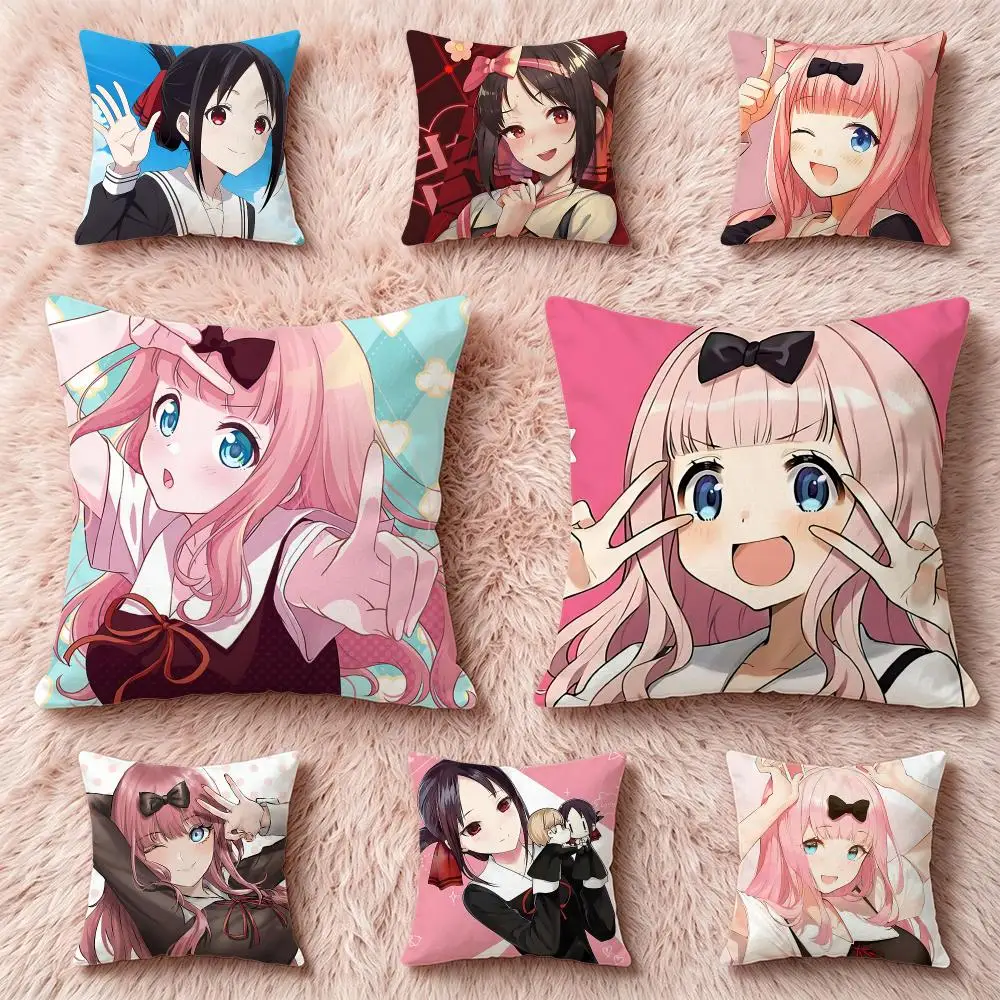 Anime Kaguya-sama Cushion Cover Pillow Short Plush Pillow Cute Simple Style For Living Room Bedroom Birthday Gift