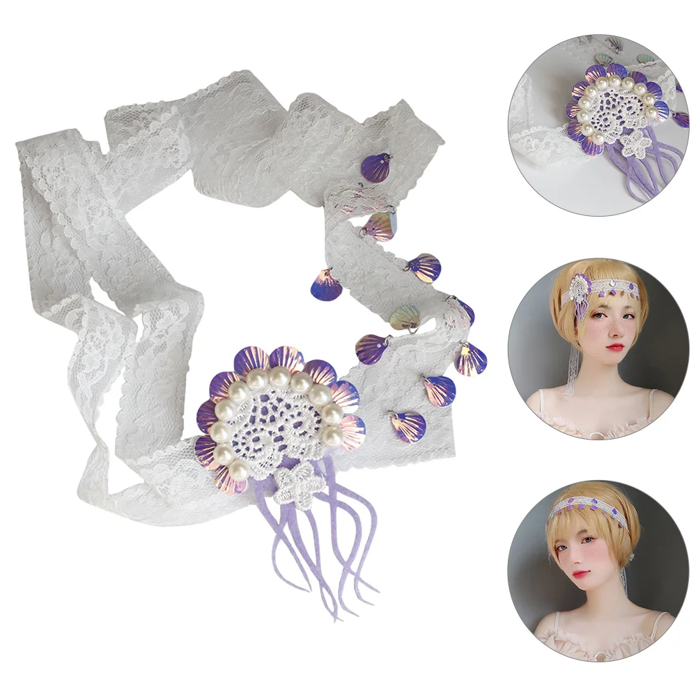 غطاء رأس الزفاف بتصميم قنديل البحر، عصابة رأس لؤلؤية مقلدة، ديكور شعر الزفاف الكلاسيكي، غطاء رأس العروس مناسب للسفر في الحفلات #4