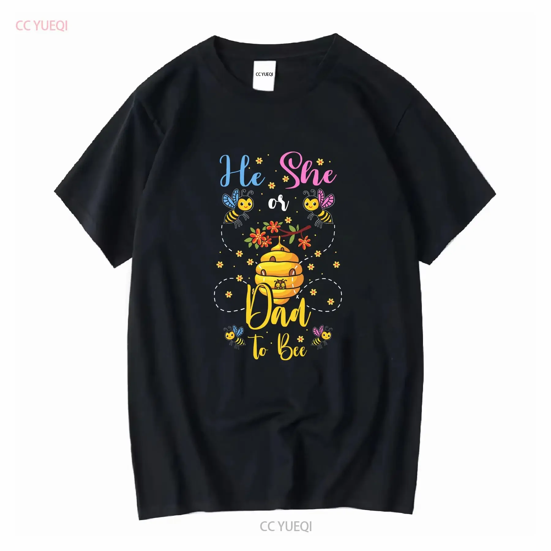 He Or She Dad To Bee Be T Shirt Daddy Themed Party Baby Shower AnnouncemenT Gender Reveal long short sleeves vintage Washed