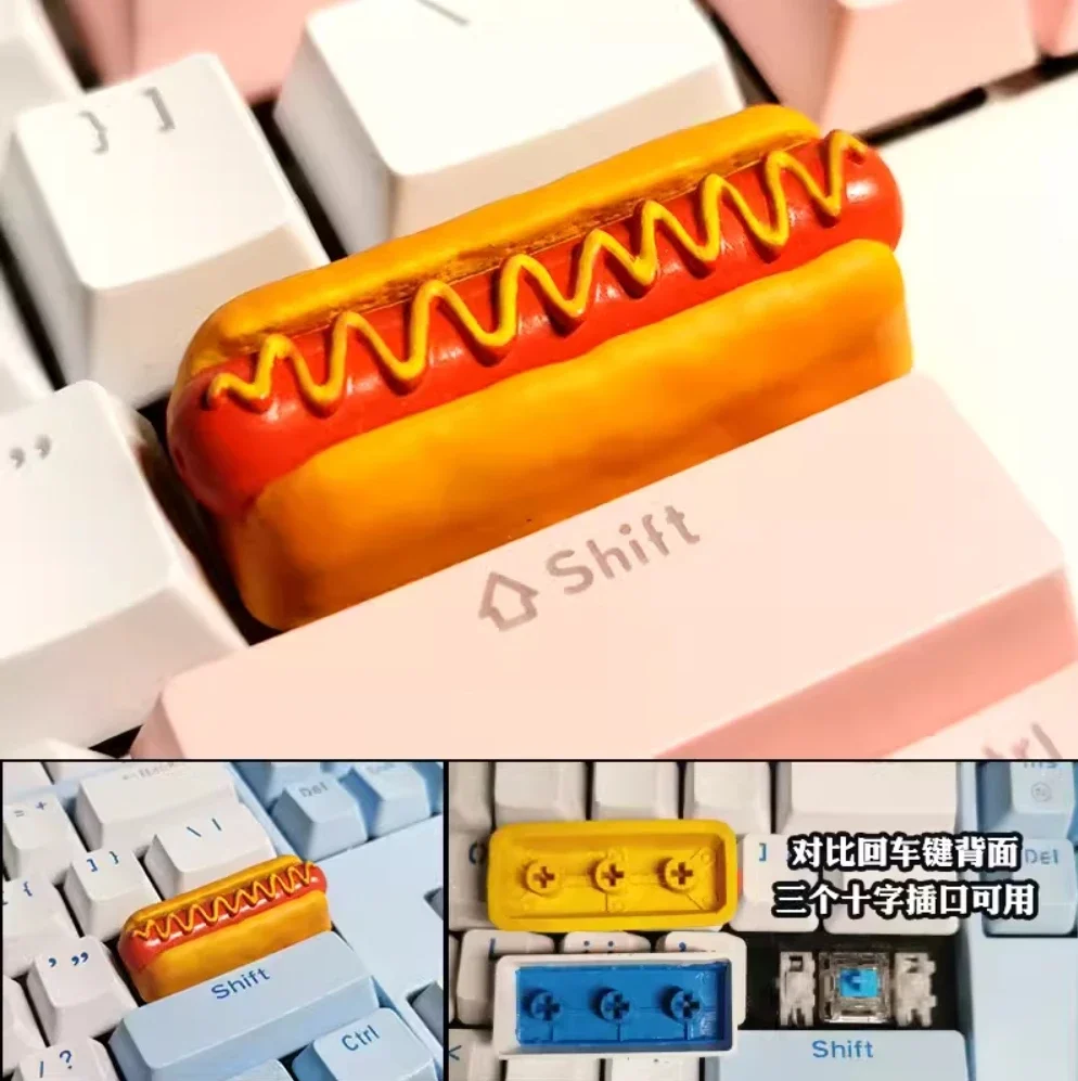 ESC keys Personalized Keycap game diy cartoon Hot dog Food keycap 3D Printing Customized cute gift mechanical keyboard keycap