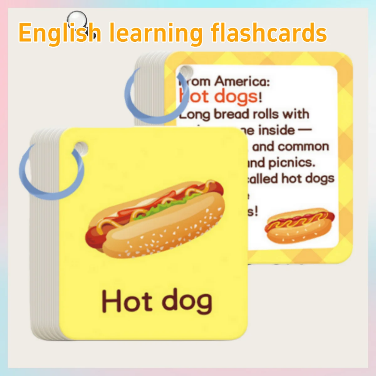 English Vocabulary For Food Recognition Education Flashcards Food Vegetable Fruit Recognition 50 Sheets  Flash Cards Waterproof