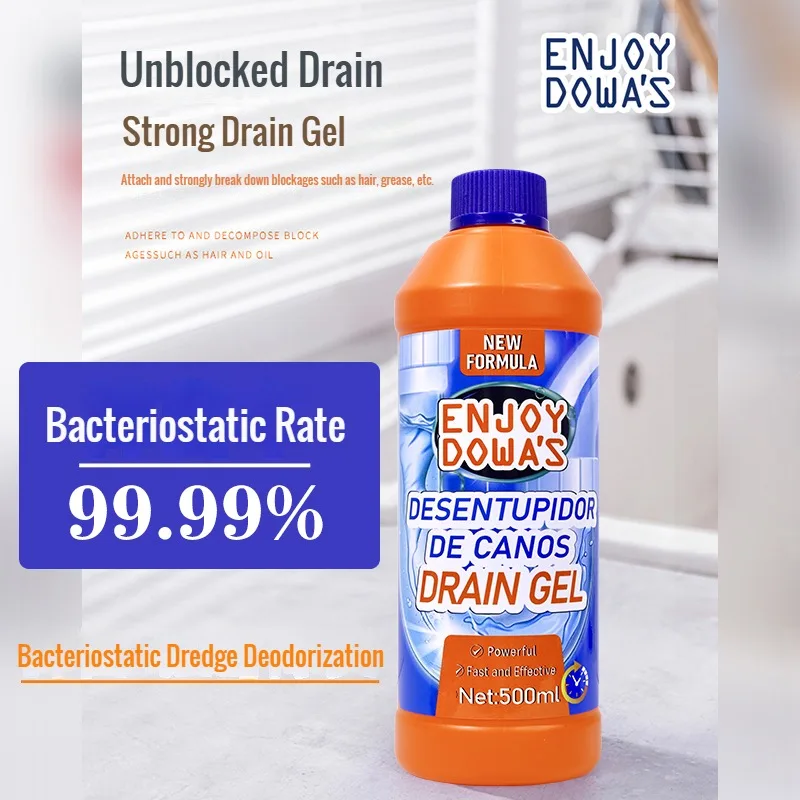 Thick Gel Formula Drain Gel 1 Bottle - Powerful Unblocking Action Prevents Clogs Ideal for Regular Home Pipe Maintenance