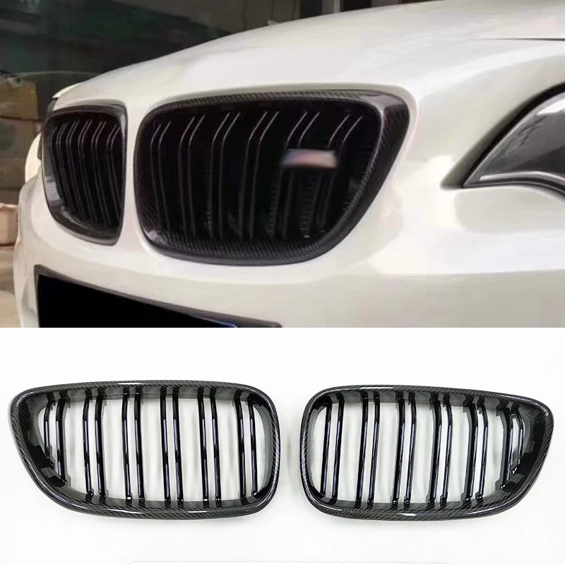 Double Kidney Slat Front Grille Carbon Fiber Bumper Grill For  2 Series F22 F23 235I 240I M2 F87