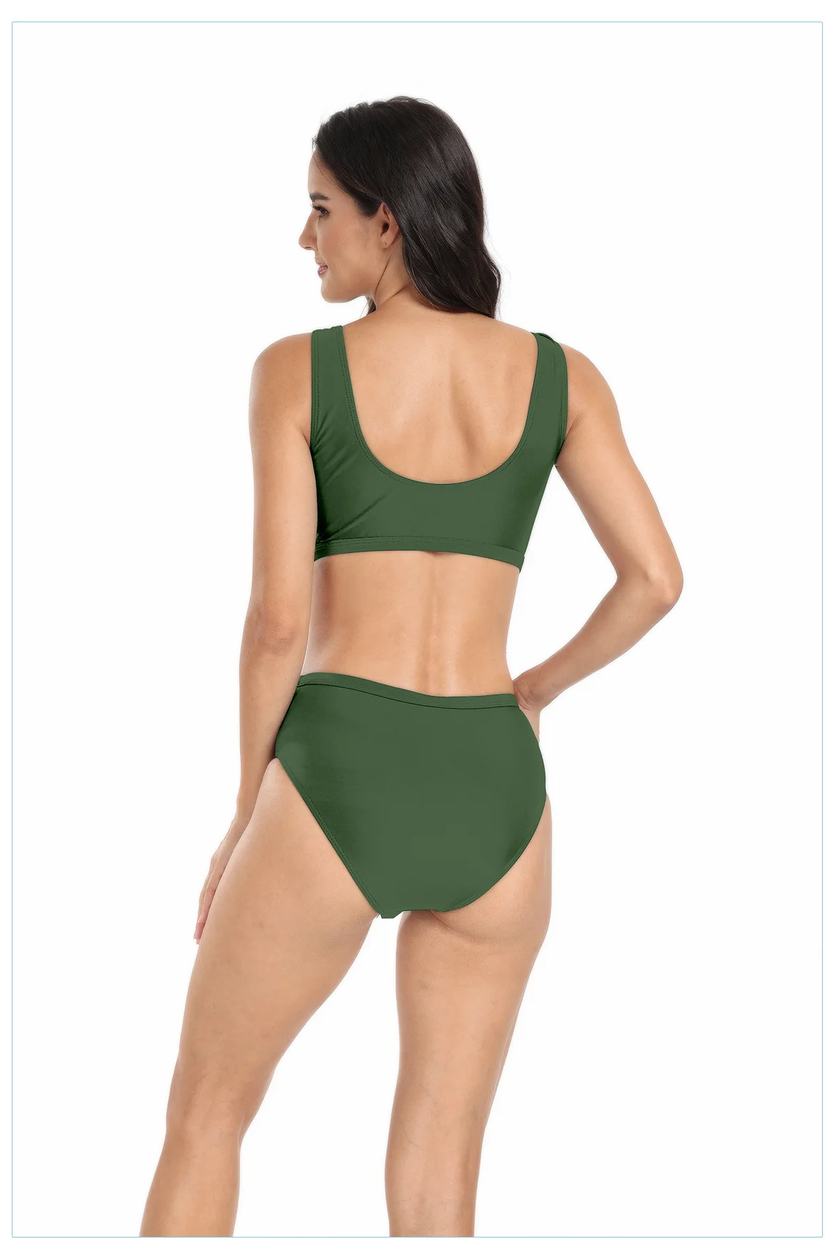 2024 Nieuwe Badpak Hot-Selling Modieuze En Sexy Gedraaide Netgaren Uitgehold Pure Color Split Bikini In Europa En Amerika