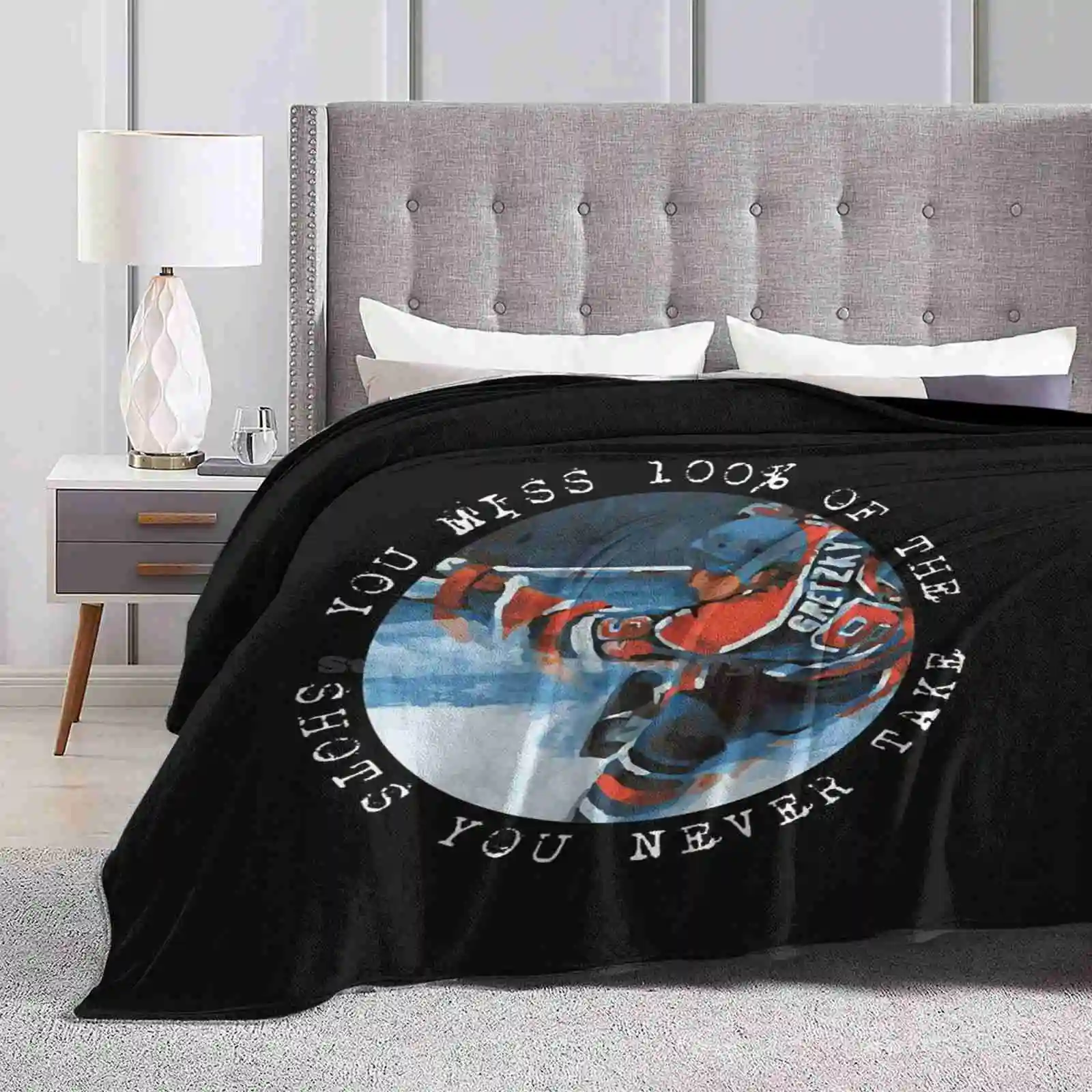 Wayne Gretzky-You Miss 100 Of The Shots You Never Take Creative Design Light Thin Soft Flannel Blanket Wayne Gretzky Hockey La