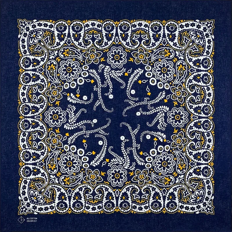 Fashion Hip Hop Cotton Square Neck Scarf Cashew Paisley Print Bandanas Kerchief Women Headband Unisex Men Mask Handkerchief Gift