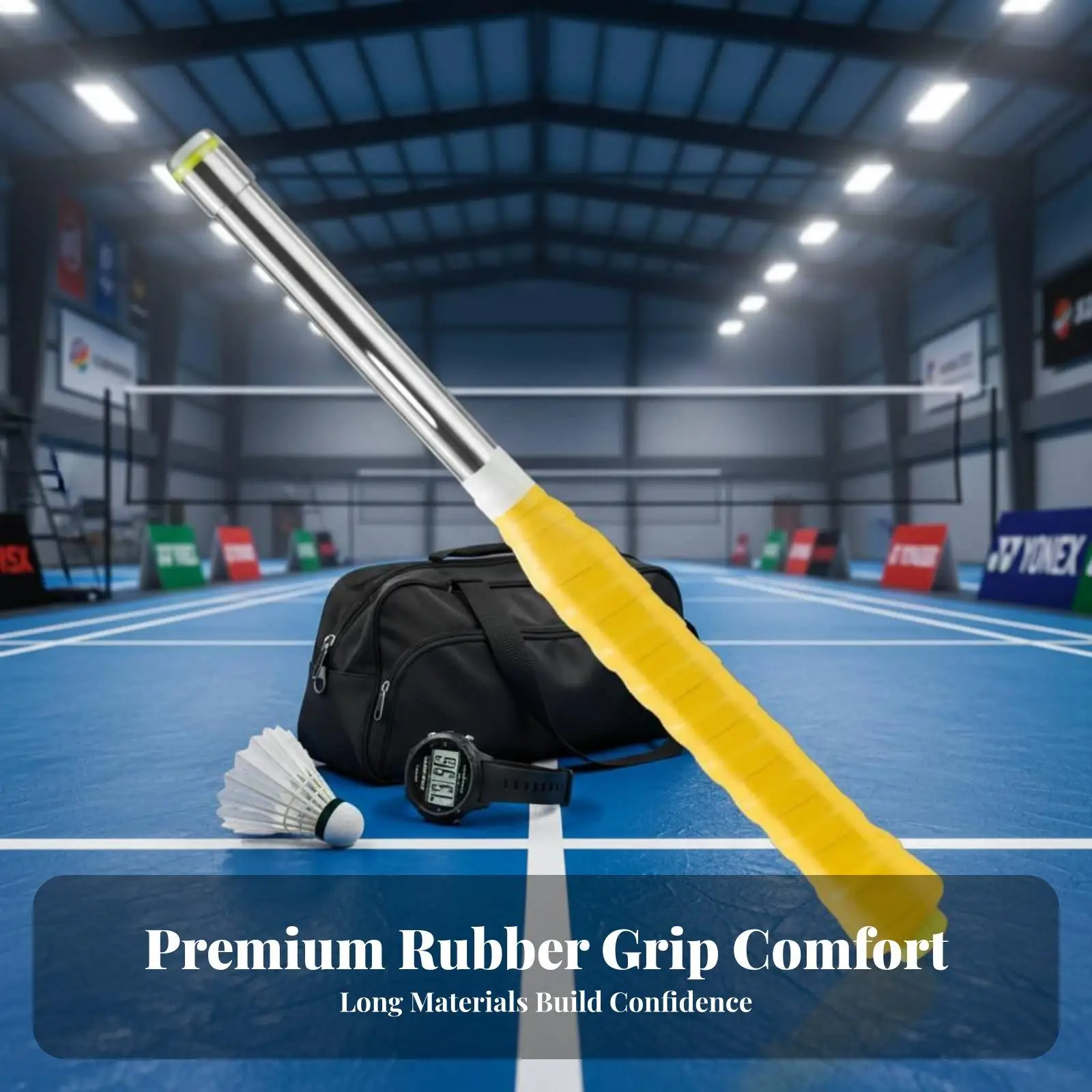 Compact Badminton Power Generation Trainer with Continuous Adjustment Knob for Customizable Swing Resistance Exercise