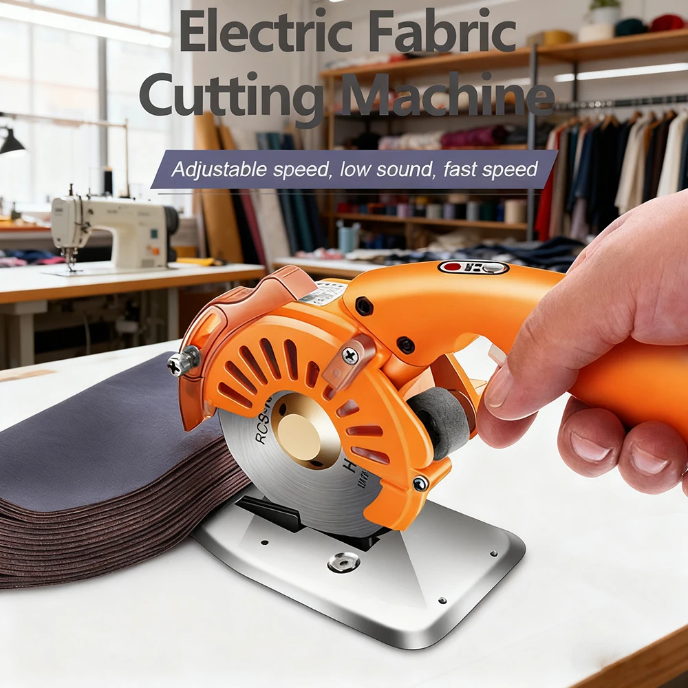 110V/220V Electric Scissors Fabric Leather Cutting Machine Durable Multipurpose Shears Cloth Cutter LED with Speed Controller