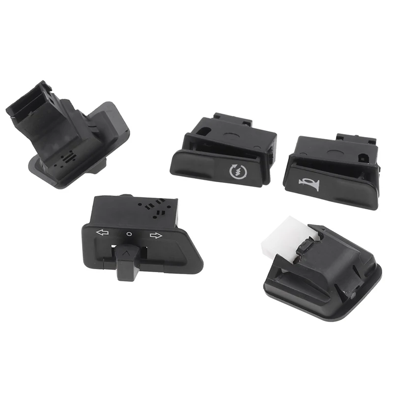 5pcs/set Start Switch Horn Light Five Major Switches Turn Signal Beam Button Switch Connecters For Scooter Motorcycle Accessorie