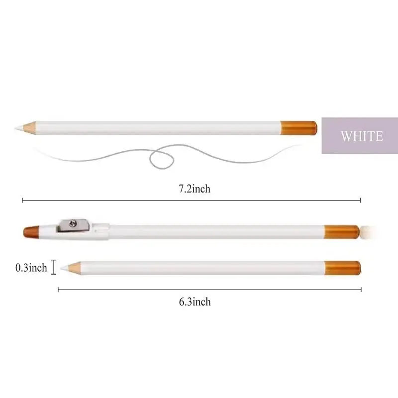 1/4Pcs Edge Hairline Trace Pen White Barber Beard Pencil With Sharpener For Haircut Eyebrow Hair Shaping Makeup view 6