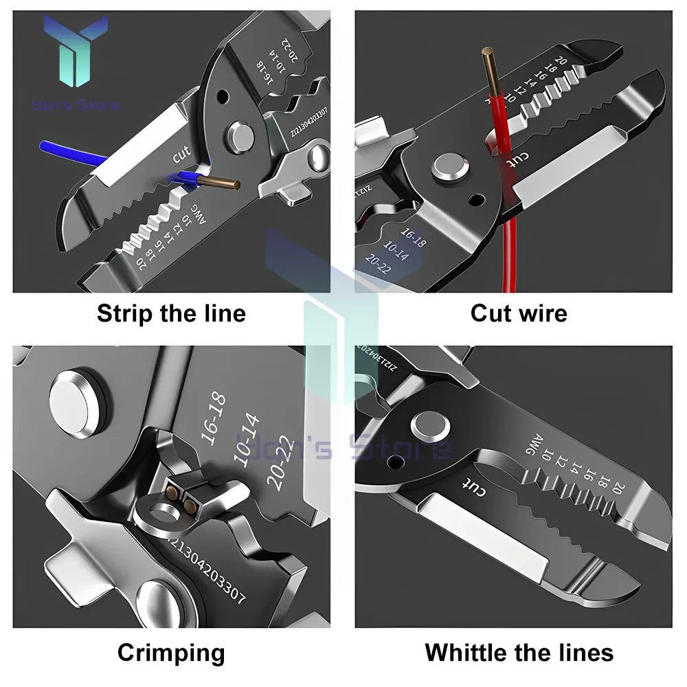 Multifunctional Wire Stripping Pliers/scissors Electrician Cable Cutting Terminal Crimping Splitting Winding Line Hand Tools