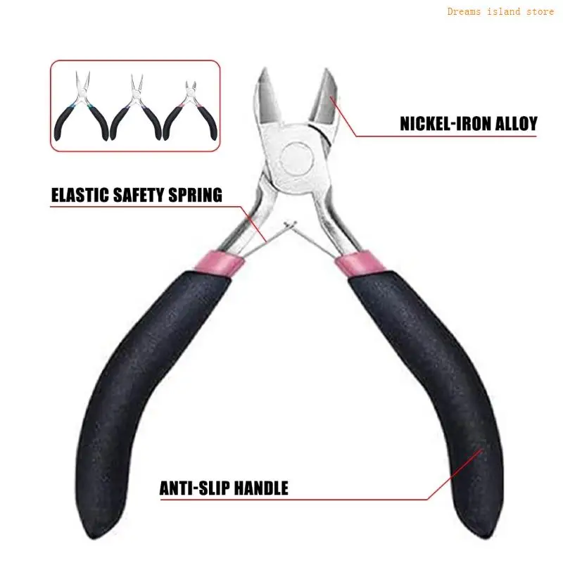 3Pcs Needle Nose Pliers Jewelry Pliers Jewelry Making Tool Comfortable Grip Handle Craft Pliers for Craft HX6C