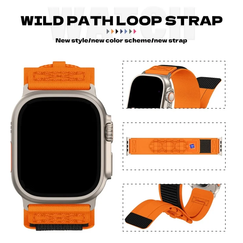 Плетеный нейлон для Apple Watch ремешок 44 мм, 40 мм, 45 мм, 41 мм, 42 мм, 46 мм, 49 мм, iWatch series 10 9 SE Ultra 2 Sport Outdoor Браслет Ремешок