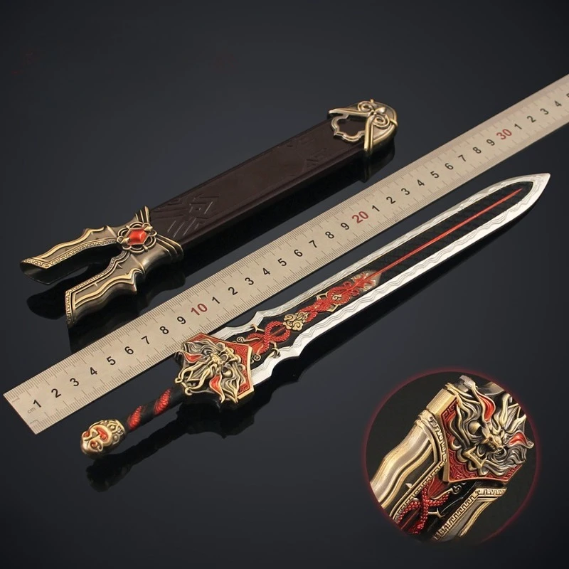 30cm/11.81in Naraka: Bladepoint Large Longquan Sword Alloy Sheath Ancient Sword Toy Model Collection Decoration Ornament Desktop