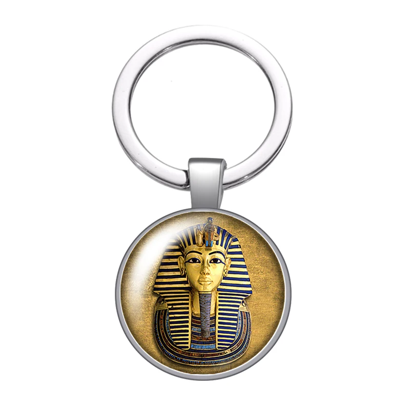 New Ancient Egypt Pharaoh Eye symbol 25mm glass cabochon keychain Bag Car key chain Ring Holder Charms keychain