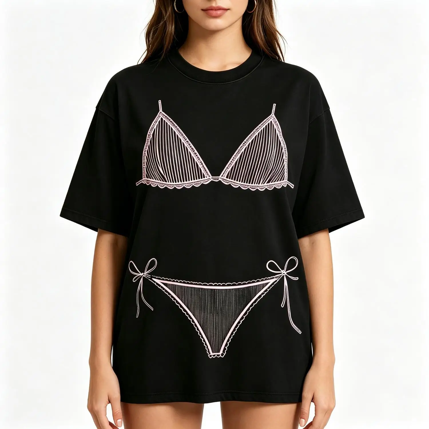 Bikini Graphic Cotton T-shirt ,Last Splash Seashells and Wedding Bells, Bikini Body Illusion Shirt, Funny Summer Vacation Coverup