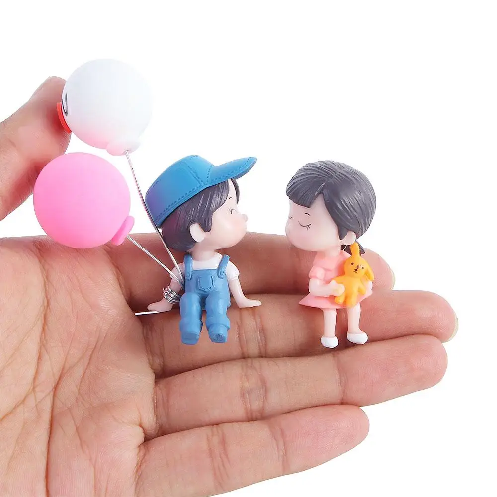 Women Auto Parts Center Console Dashboard Figure Cute Girls Gifts Car Decoration Balloon Ornament Cartoon Couples Action Figure